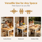 DlandHome 5 Piece Dining Table Set, Wood Kitchen Table with 4 Chairs for Dining Room, Apartment, Breakfast Nook, Solid Wood Farmhouse Dinner Table Set, Natural White