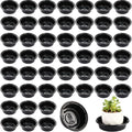 Plant Saucer 50 Pack Plant Trays for Pots 4 Inch Plastic Plant Saucers for Outdoors and Indoors Drip Trays for Potted Plants Flower Pot Plates to Catch Water Plant Drainage Dishes No Holes, Black