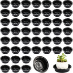 Plant Saucer 50 Pack Plant Trays for Pots 4 Inch Plastic Plant Saucers for Outdoors and Indoors Drip Trays for Potted Plants Flower Pot Plates to Catch Water Plant Drainage Dishes No Holes, Black