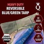 QUEEN OF TARPS | 8x10 Heavy Duty Tarp Waterproof, 120 GSM is 12 MIL, UV/Tear Resistant Tarp, Camping, Outdoor Furniture, Car, Tents, Painting, Firewood Protection | 8x10, Heavy Duty