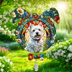 West Highland Dog Ears Wind Spinner, West Highland Wind Spinner Hanging for Yard and Garden V02