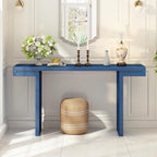 Quarte 60-Inch Modern Console Table with Geometric Clean Lines Design, Spacious Entryway Table for Hallway, Living Room & Office (Navy Blue/60)