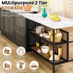 DKLGG Kitchen Island with Stools & Storage, Modern Dining Table Set for 2, 3 Piece Kitchen & Dining Room Sets Island Table for Small Space, Apartment, Home Bar, White