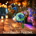 MUMTOP Peacock Solar Lights Outdoor, Solar Lantern Outdoor Decorative Waterproof LED Peacock Lights Tabletop Decorations for Patio Garden Yard Outside Decor, Peacock