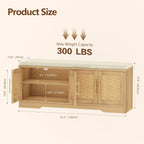 Rattan Shoe Storage Bench, 47.2" Wide Entryway Bench, Natural Oak | 2 Tier Shoe Bench with Padded Cushion, Hidden Shoe Rack Bench with Adjustable Shelves, for Hallway Living Room, Bedroom