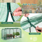 Mini Greenhouse, 47" x 22" x 24" Portable Greenhouse with Roll-Up Door, Ground Stakes, Metal Frame, Waterproof & Sun-Protective PE Cover, Small Green House for Outdoors & Indoors (Green)