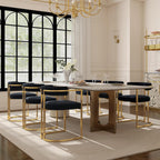 Black Velvet Upholstered Dining Chairs Set of 4, Modern Barrel Dining Chair with Gold Legs, Kitchen Chairs Open Back Accent Chairs Arm Side Chair for Living Dining Room/Vanity