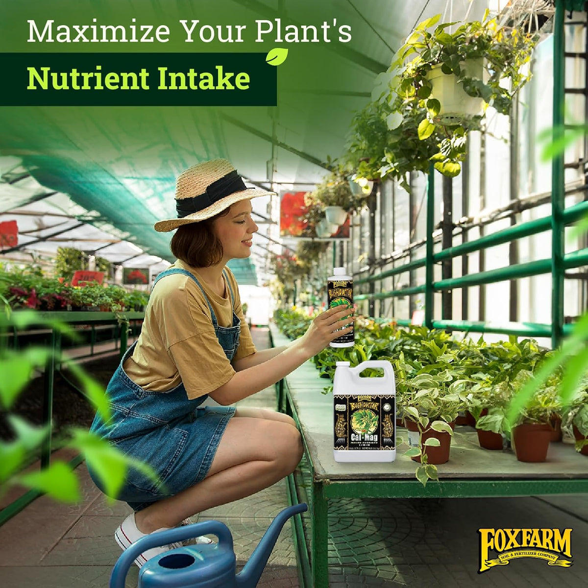 FoxFarm BushDoctor Cal-Mag - Liquid Calcium & Magnesium Supplement, Prevents Blossom End Rot & Tip Burn - Formula with 3% Calcium, 0.9% Magnesium for Gardening- NPK 1-0-0 (Pint)