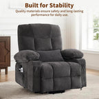 Power Lift Recliner Chair for Elderly with Massage and Heat, Comfortable Electric Power Reclining Chair with Side Pockets,2 Cup Holders and USB Charging Port for Living Room (Grey)