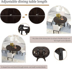 GDFStudio 42"-58" Farmhouse Extendable Dining Table for 4-6, Solid Wood Round Dining Table with 16" Leaf & X-Shaped Base, Rustic Kitchen & Dining Room Table, Space Saving, Espresso
