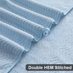 Ultra Soft 8 Piece Textured Bath Towel Set for Bathroom Shower Pool, Kitchen, Quick Dry, Lightweight Highly Absorbent - 2 Oversized Bath Towel Sheets, 2 Hand Towels, 4 Washcloths - Light Blue