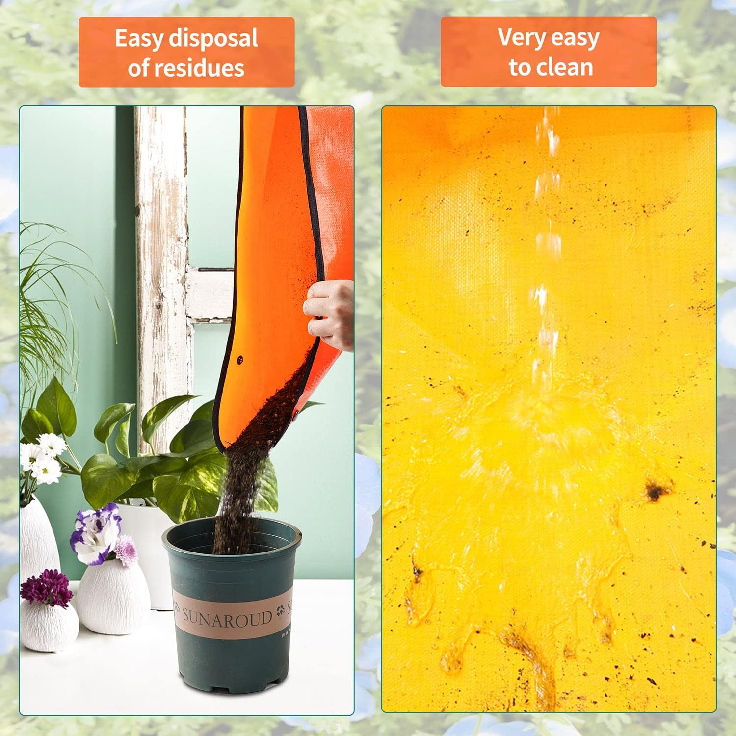 Extra Large Repotting Mat for Indoor Plants Transplanting and Potting Mix Mess Control, 39.5" X 39.5" Portable Gardening Tray Plant Planting Potting Mat Garden Gifts for Women Grandma Birthday Gift