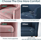 LINSY Swivel Accent Chair Ottoman Set: Velvet Small Barrel Chair with Foot Rest, Modern Reading Chair Upholstered Armchair with Footrest for Living Room Bedroom Study Room Office (Pink)