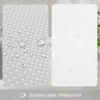 3 in 1 Shower Curtain Set, Light Grey Waffle Shower Curtain and PEVA Liner Set with 12 Stainless Steel Shower Curtain Hooks, Waterproof Shower Curtains for Bathroom, 72 W x 72 H