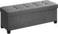 SONGMICS Storage Ottoman Bench, Foldable Foot Rest with Legs | End of Bed Bench, Storage Chest, 43.3 x 15 x 15.8 Inches, Load up to 660 lb, Slate Gray, MELISA Collection ULSF018G01
