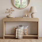 Farmhouse Entryway Table, 43.7" Console Table with Open Shelf | Sofa Table Behind Couch, Wooden Entry Table with Storage for Entrance, Entryway, Living Room, Hallway, Natural