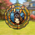French Bulldog Wind Spinner Pet Dog Memorial Gifts 3D Aluminum Metal Kinetic Hanging Wind Sculpture Spinners for Yard and Garden Indoor Outdoor Window Garden Decoration 8 Inch (French Bulldog 2)