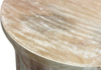 Moti Jenna Round End Table with Shelves in Coastal Natural Solid Wood