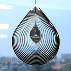 Wind Spinner 3D Water Droplets Shape Highly Reflective Stainless Steel Metal Outdoor Garden Decor,Decorations to Scare Away Yard Birds12in