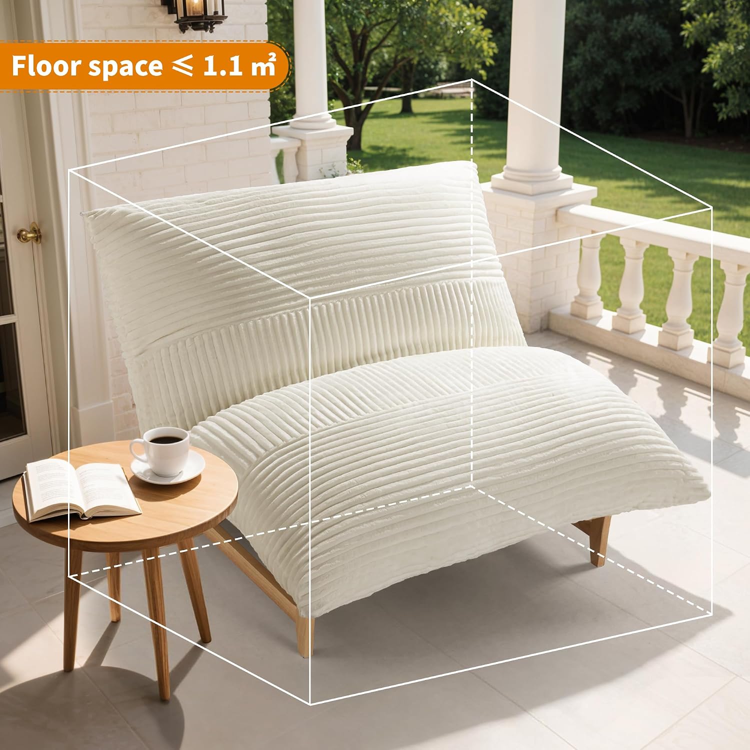 Cloud-Like Oversized Accent Chair Comfy Reading Chair for Adults, Extra-deep Seat Bean Bag Chairs, Convertible Stuffed Bean Bag Cushion with Removable Washable Cover
