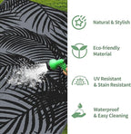 GENIMO Outdoor Rug 6' x 9' Waterproof for Patio Clearance, Reversible Plastic Straw Camping Carpet, Lightweight Mats for Rv, Backyard, Deck, Porch, Picnic, Beach, Balcony, Mix-Black & Gray