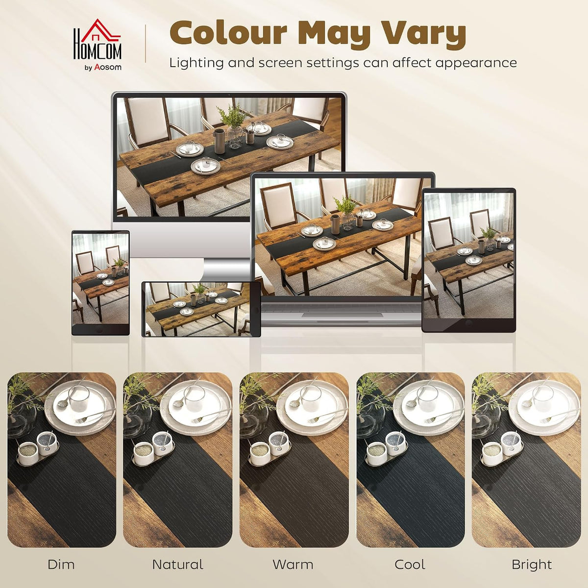 HOMCOM Industrial Dining Table for 8 People, 70.9" Long Rectangular Kitchen Table with Large Tabletop and Steel Legs for Dining Room, Rustic Brown