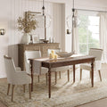 HULALA HOME 60" Farmhouse Solid Wood Dining Room Table for 6 with Drawers, Traditional Kitchen Wooden Table with Spindle Legs, Walnut