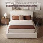 DNYN Queen Cloud Bed Frame with Cushion Headboard and 360° Foam Surround