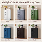 Yaheetech Small Bathroom Storage Cabinet with 4 Drawers & Door, White | Floor Cabinet Organizer for Hallway, Living Room, 3-Position Adjustable Shelf, Beadboard Detail, MDF, 12"D x 22"W x 32.5"H