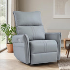 Power Swivel Rocker Recliner Chair with USB Charging Port | PU leather, 270° swivel, power recline, rocking motion, USB & Type-C ports, side pockets, 330 lb capacity, living room