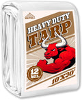 Tarp 10x30 ft Heavy Duty 12mil 100% Waterproof High Durability Multipurpose,Uv Resistant,White Tarp Suitable for Swimming Pools, Boats, Camping, Courtyards, Etc -by MVPNET