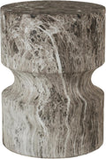 Modern End Table Cylindrical Side Table for Living Room,Farmhouse Nightstand with Faux Marble Texture and Magnesium Oxide Material for Small Space Living Room, Bedroom