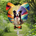 Border Collie Dog Ears Wind Spinner, Border Collie Wind Spinner Hanging for Yard and Garden
