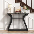 Wood Console Table, 3-Tier Accent Sofa Table (Black)