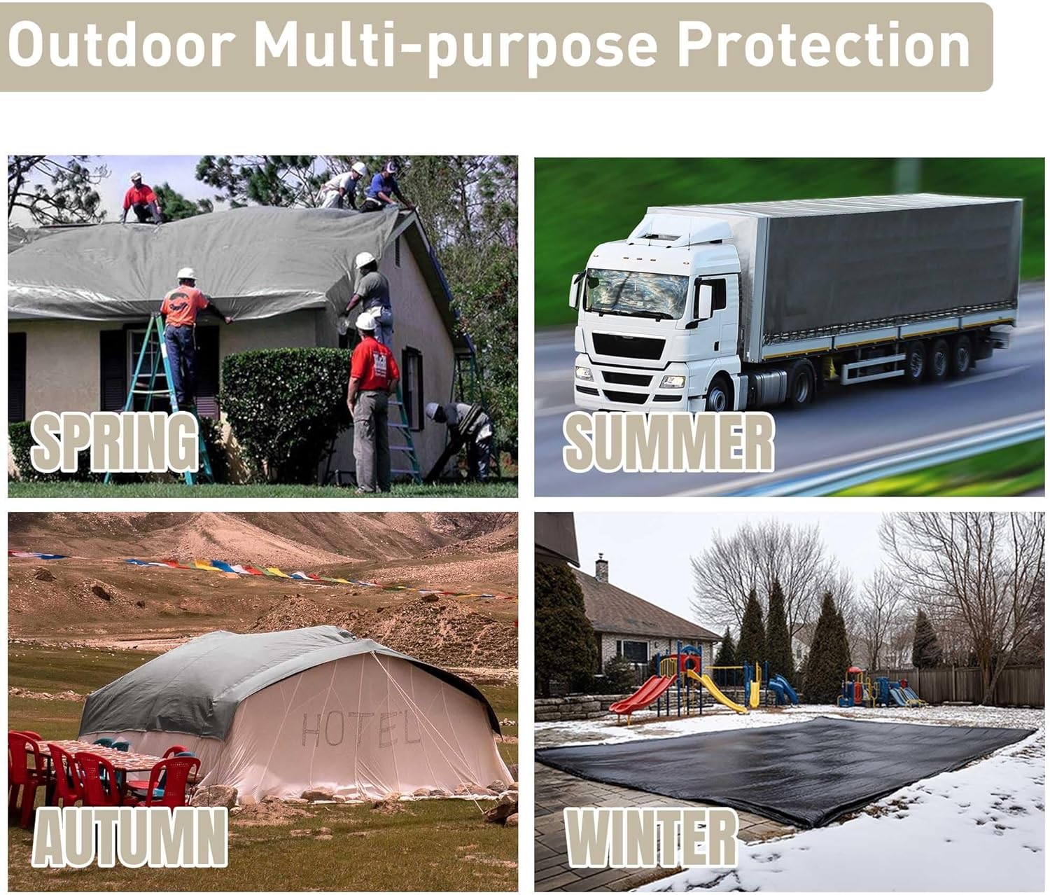 Yescom 16x20 Ft 10 Mil Poly Tarp Protective Cover Tarpaulin Heavy Duty Reversible Silver Black Tarps