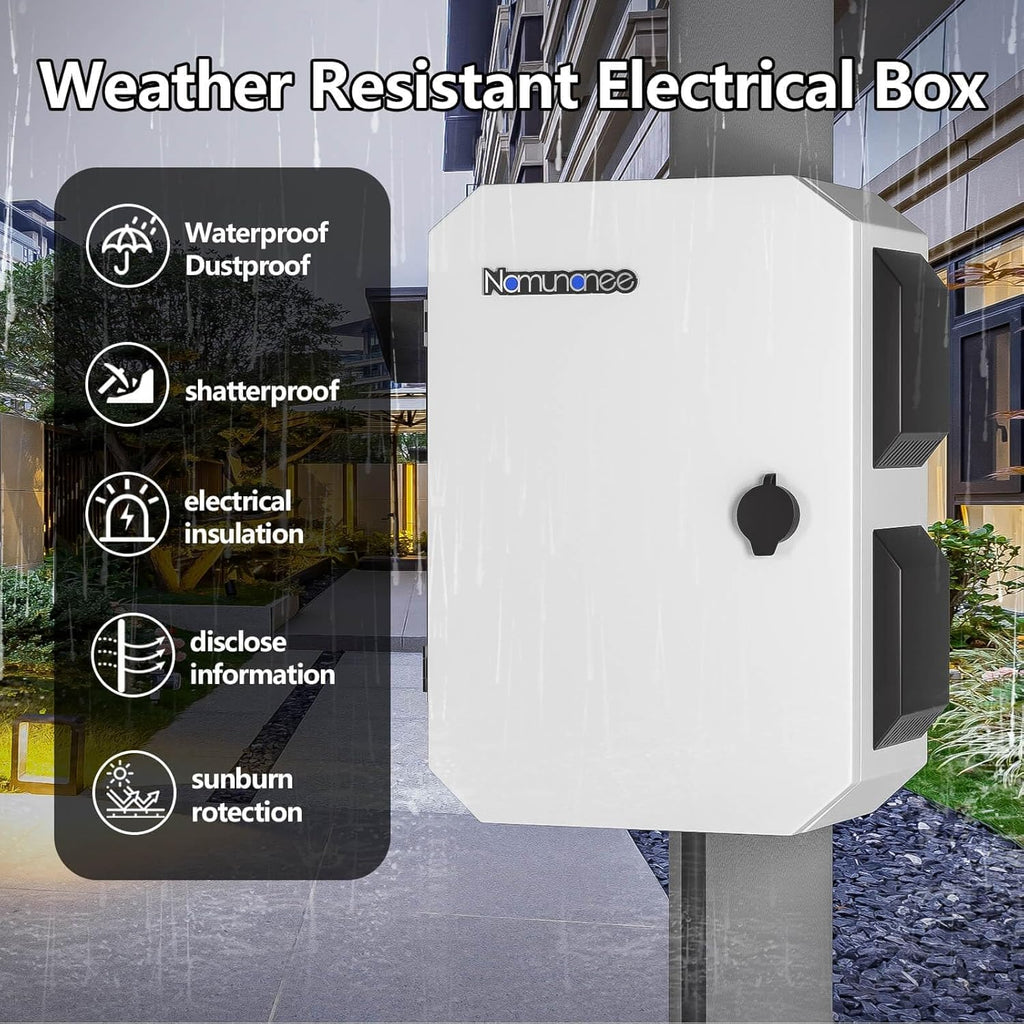 Outdoor Electrical Box with Thermostat and Fan, Cold-Rolled Steel Plate, Aluminum Alloy Back Beam, One-Piece Ventilation Design, IP65 Waterproof, Wall/Pole Mounted. (17.7" x 13.8" x 7.9")