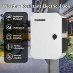 Outdoor Electrical Box with Thermostat and Fan, Cold-Rolled Steel Plate, Aluminum Alloy Back Beam, One-Piece Ventilation Design, IP65 Waterproof, Wall/Pole Mounted. (17.7" x 13.8" x 7.9")