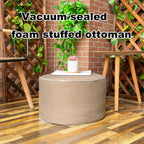 Outdoor Ottoman Outdoor Ottomans for Patio 20x12 Inches Modern Lightweight Foam Stuffed Pouf Outdoor Footstool Footrest Foot Stool Waterproof (Coffee)