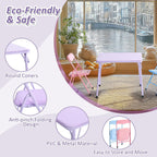 3/5pcs Kids Folding Table and Chair Set, Toddler Dining Set Activity Table With 2 Or 4 Padded Chairs, Indoor Outdoor Play Picnic Table, Easy Clean, Safe Round Corners, Space Saving (Royal Blue,3)