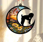Personalized Dog Memorial, Custom Name Schnoodle Dog Christmas Ornament with Name, Custom Breeds, Pet Loss Light Catcher, Gifts for Lovers Loss of Pet Sympathy on Mothers Day Christmas
