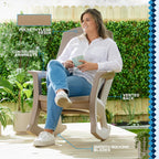 Semco Rockaway Heavy Duty Polyethylene All Weather Outdoor Patio or Deck Rocking Chair with Backrest and Armrests for Porch, Deck and Patio, Gray