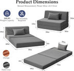 Youzi Folding Sofa Bed Convertible Sleeper Chair with Pillow, 4-in-1 Foldable Mattress Futon Couch Bed to Lounge Chair for Living Room, Bedroom, Dorm & Guest, Washable Cover, Dark Gray, Twin