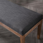 chairus Linen Upholstered Entryway Bench Dining Table Benches Farmhouse Shoe Bench Seat for Hallway Bedroom End of Bed Vintage 45.5" Wooden Leg Benches for Kitchen Restaurant Window, Charcoal