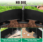 Landscape Edging Border - 4” x 20’ Edging for Landscaping with 30 Stakes, 0.15" Thick No Dig Lawn Edging for Garden Border, Flexible Flower Bed Edging Borders with Connector for Yard, Walkway