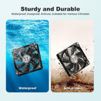 New 5.5" Solar Fan 3 Kit, 35W Solar Powered Exhaust and Intake Greenhouse Fan Outdoor Waterproof, 16.5ft Cord, Strong Airflow, for Chicken Coop Shed Pet House Air Circulation and Ventilation