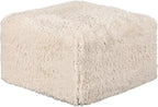 Furniture of America Havyn Modern Faux Fur 1-Seater Square Modular Foam Ottoman, Compressed Couch in a Box, No Assembly Required, for Living Room and Office, Sand