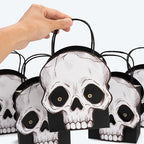 Cheerland Halloween Skull Gift Bag Party Favor Bags Party Decorations Halloween Trick or Treat Goodie Bags Skeleton Birthday Decor Gothic Spooky Gift Candy Kids First Monster Bash Decorations