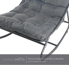 Grand patio Rocking Chair Indoor and Outdoor, Metal Patio Lounge Rocking Chair with Thick Cushion, Comfy Modern Rocker for Living Room Porch Backyard
