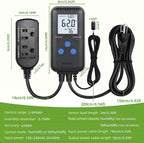 DIGITEN Humidity Controller Pre-Wired Digital Humidistat with Temperature Display, Dual-Stage Outlet Humidifier /Dehumidifier for Mushroom,Reptile, Greenhouse, Fan, Grow Tent