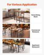 VEVOR Dining Chairs Set of 2, Wooden Chairs with Metal Frame and Backrest, Easy to Assemble Leather Side Chair, Modern Farmhouse Walnut Chair for Kitchen Living Room, Rustic Brown and Black